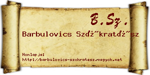 Barbulovics Szókratész névjegykártya